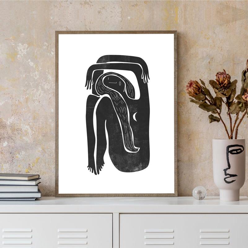 Vrouwenfiguur Prints Abstracte Kunst Poster Moderne Galerij Wandkunst Canvas Schilderij Wandafbeelding voor Woonkamer Huisdecoratie