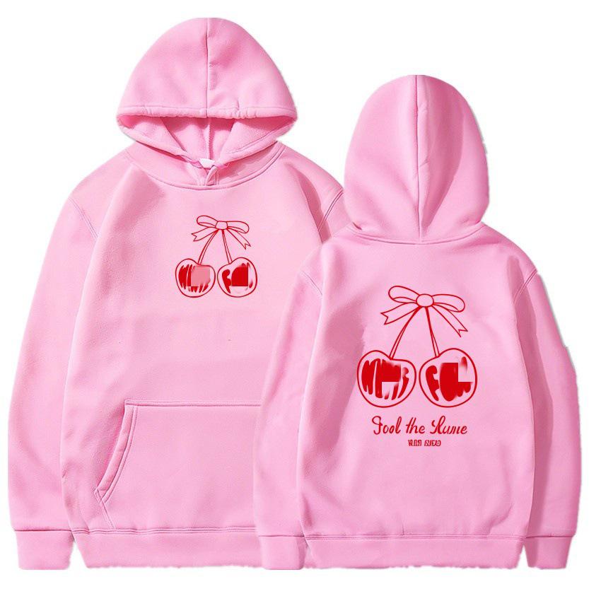 

Cherry Pattern Trendy Big Kid Fleece Hoodie - 2025 Kids European & American Style 130 cm