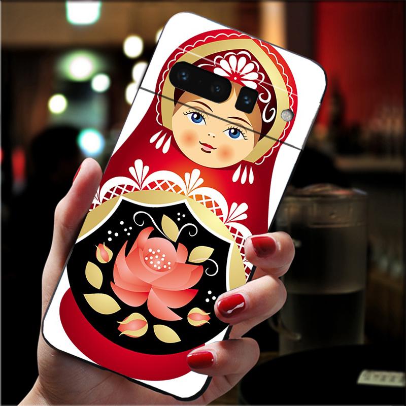 Phone Case For Google Pixel 10 9 Pro XL 9A 8 7 6 Pro Pixel 8A 7A 6A Pixel 8 7 6 5 Cute Russian Dolls Pattern Matryoshka