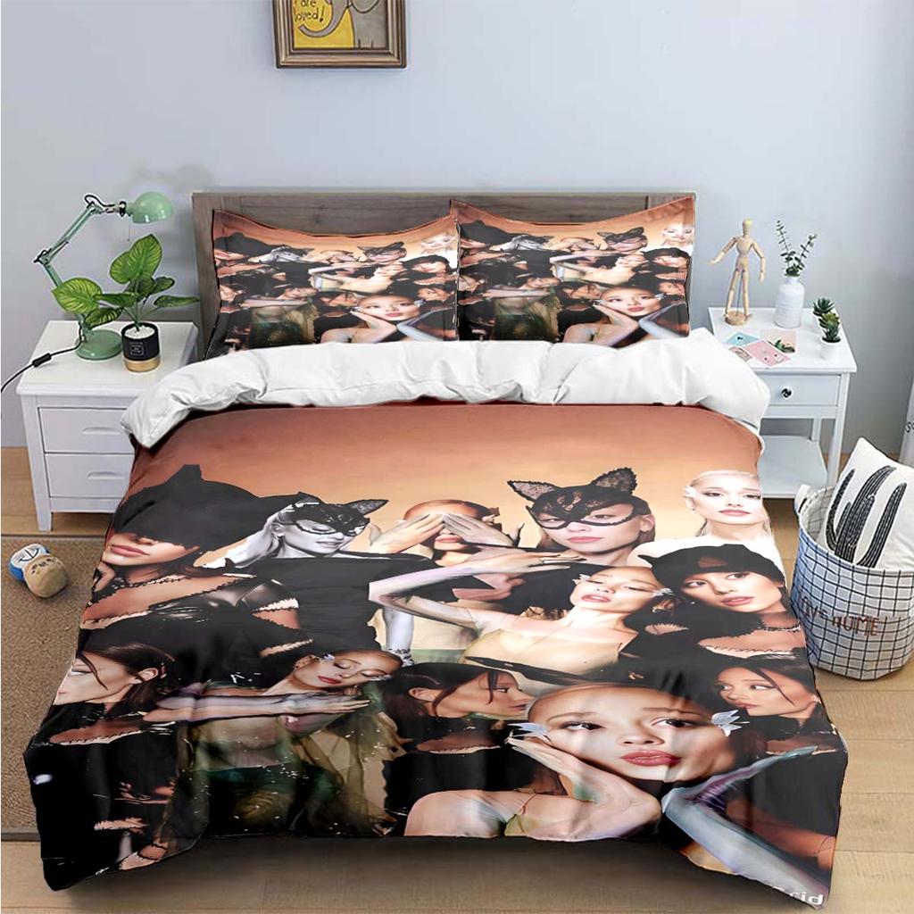 Comforter Fashion Pop Singer A-Ariana G-Grande Print Bedding Sets Bed Supplies Set Bed Comforter Set Bedding Set Luxury Gift