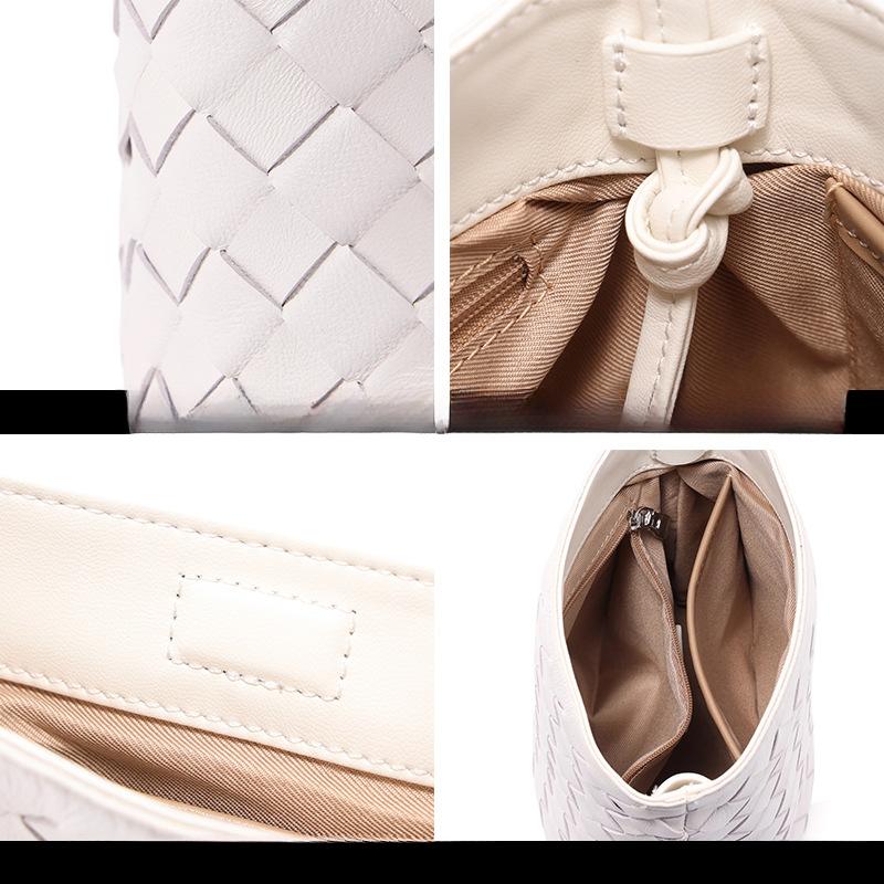 Fashionable Genuine Leather Women's Bag Woven Bag Simple and Versatile Small Bag Single-shoulder Crossbody Bag