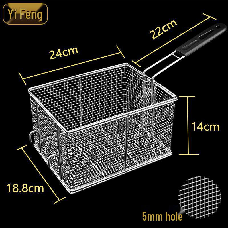304 Stainless Steel Frying Basket for Electric Fryer - Oil Control, Thickened Design for Frying Skewers and French Fries