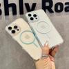 Luxury Fine For Magsafe Magnetic Wireless Charge Case for iPhone 16 15 14 Pro Max 13 12 Mini 11 16e Plus Transparent Back Cover