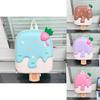 Adorable Korean Style Kids Backpack Lightweight Cartoon Ice Cream Eggshell Design