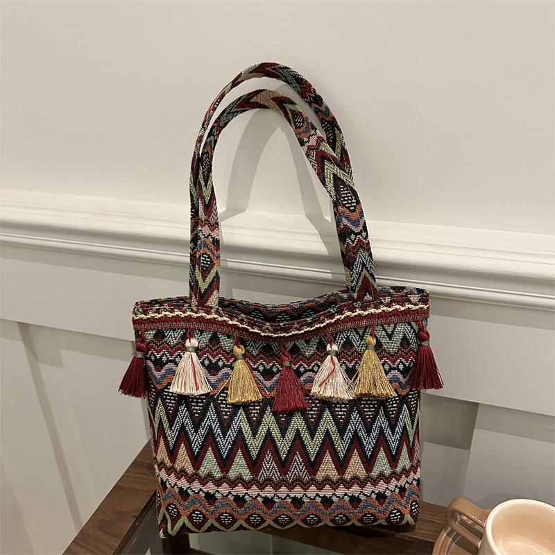 2025 Herbst- und Winter-Neue Tasche Quaste Einzelne Schulter Achseltasche Große Kapazität Gemüsekorb Arbeits-Pendlertasche