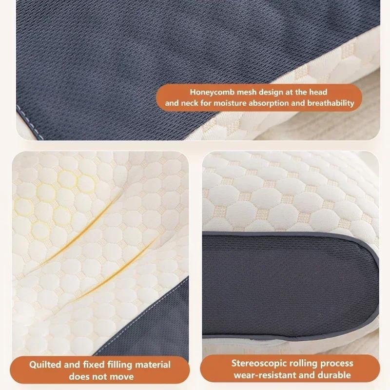 3D Neck Pillow Orthopedic To Help Sleep and Protect The Neck High Elastic Soft Porosity Washable Pillows Bedding for Hotel Home