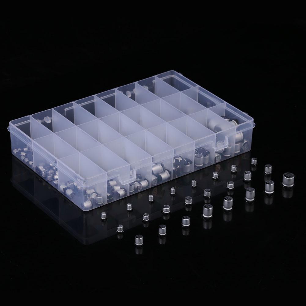400 Stück 24 Werte SMD Aluminium Elektrolytkondensator Sortiertes Kit 1uF 1000uF