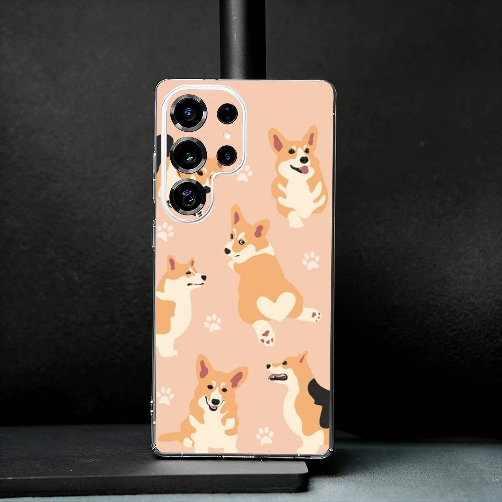 

Cute corgi dog Phone Case For Samsung S25,S24,S21,S22,S23,S30,Ultra,S20,Plus,Fe,Note,10,9,5G Transparent Cover Samsung S23ULTRA5G