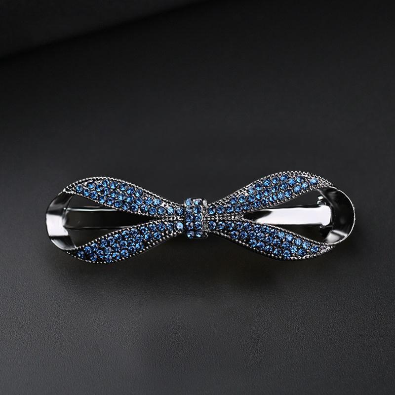 Full-diamond Bow Tie Spring Clip Exudes A Sense of High-end and Light Luxury The Half Hair Clip At The Back of The Head Is A Stylish Hair Accessory