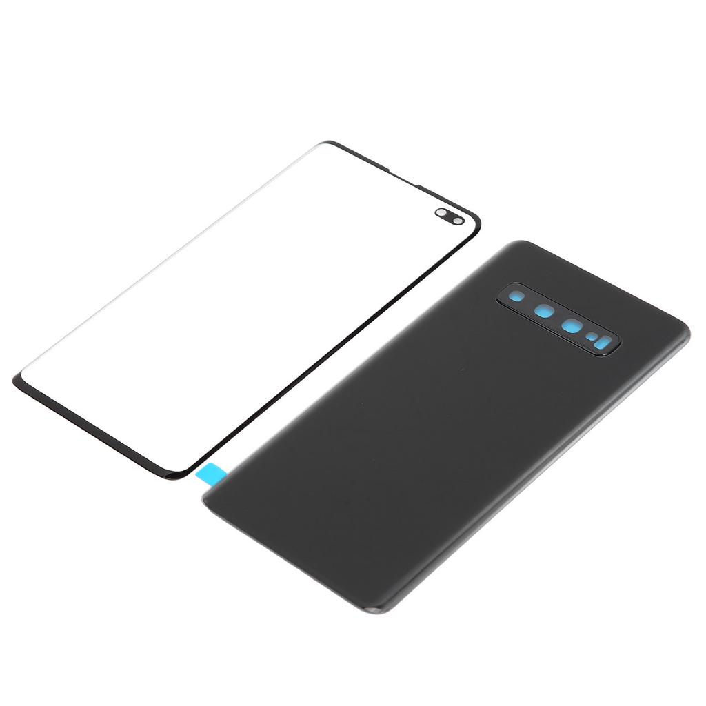Mobile Phone Back Glass Cover and Outer Glass Panel Replacement for Samsung S10+Plus(Black )