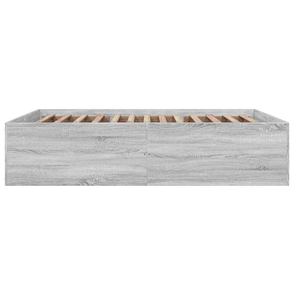 Bed Frame Grey Sonoma 150 x 200 cm Engineered Wood