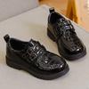 Boys' leather shoes, children's shoes, spring and autumn fashion, British style, black soft sole, elementary school students perform shoes