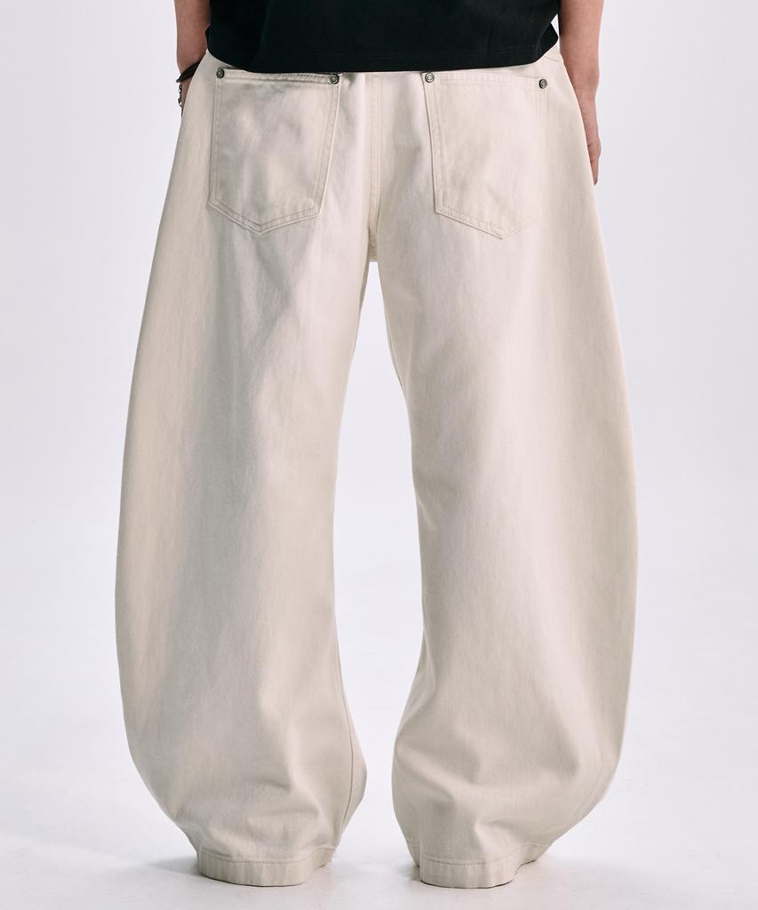 TAKEASY Cotton Curved J Pants (Cream)