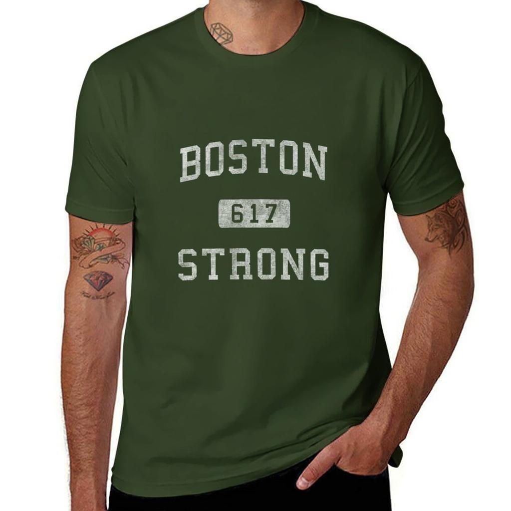 Boston Strong Vintage T-Shirt Anime Hippie Clothes Boys Animal Print Cute Clothes Mens T Shirt