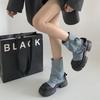 British Fashion Black British Style Platform Martin Boots Women's Summer 2025 New Niche with Skirt Thick Heel Short Boots