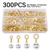 300PCS M5 M6 M8 M10 Copper Iron Ring Cable Lug Terminal O-Type Crimp Connector Non Insulated Assortment Kit