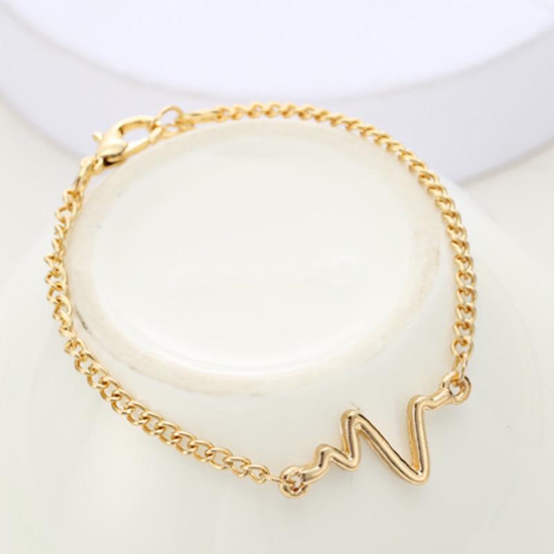 Customizable Electrocardiogram Lightning Heartbeat Bracelet for Couples