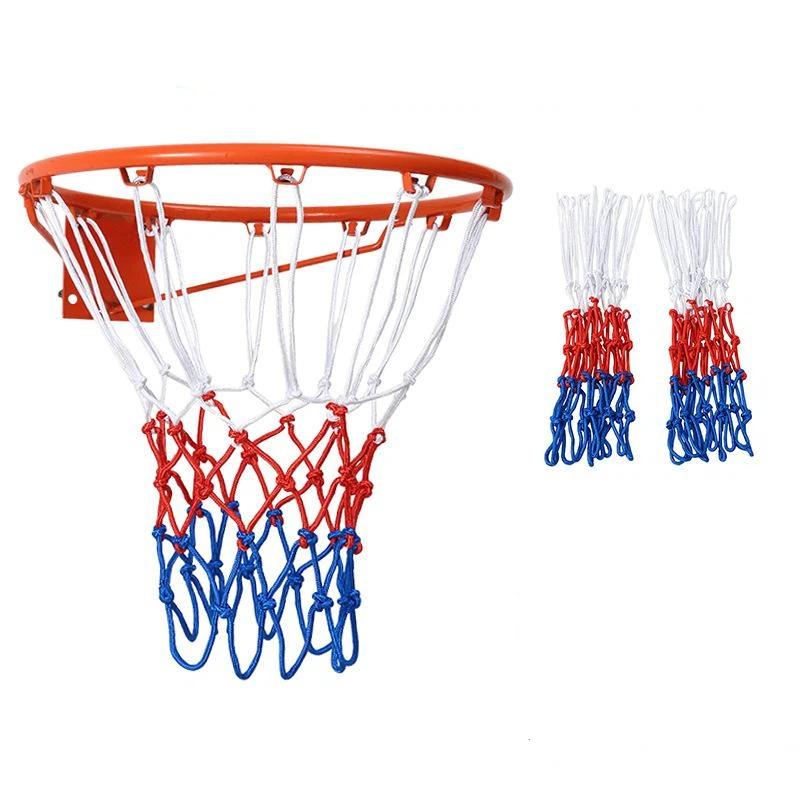 Kraftig Basketballnet Holdbart Flettet Nylon Flere Farver Til Banbrug