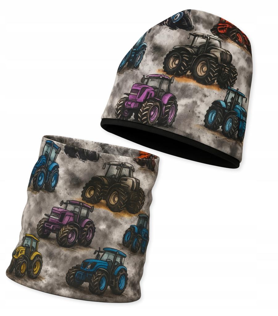 Comple Bambino Cappello+Scaldacollo 92-104 Per Ragazzo 46-50 Autunno Con Trattorini