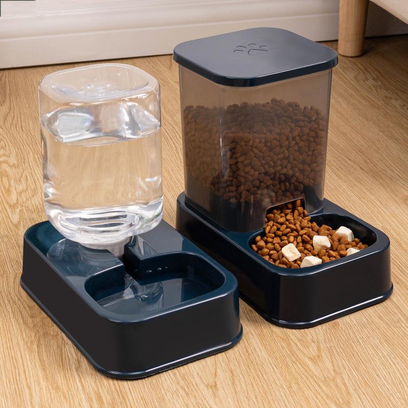 Automatic Double Bowl Pet Feeder: Anti-Spill Cat & Dog Food and Water Bowl Set