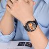 TIME100 Analog Watch with Black Case and Orange Waterproof and Sports Watch Men's Battery-Operated Dial, Easy-to-Read