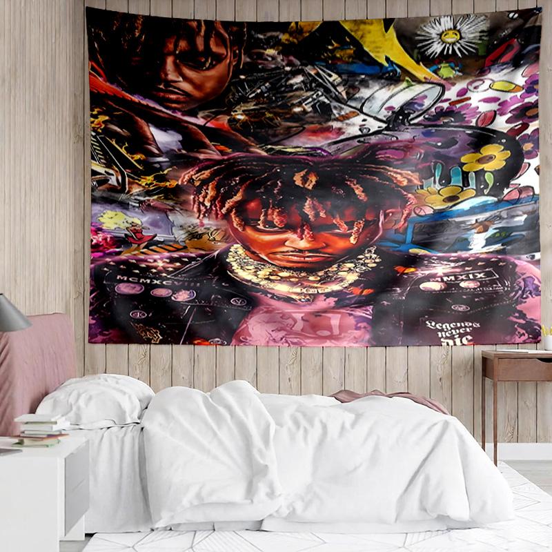 Juice WRLD Tapestry for Bedroom Aesthetic Classroom Tapestries Wall Hanging for Living Room Dorm Office,Ideal Creative Gift