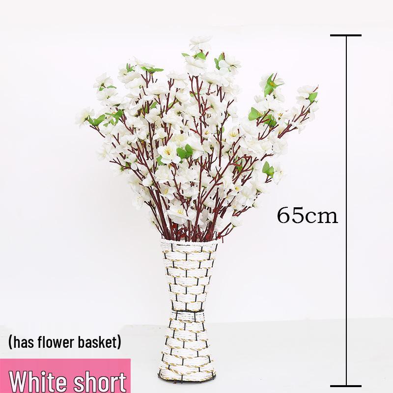 Silk Peach, Plum, and Cherry Blossom Arrangement – Indoor Floor Decoration