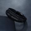 Stainless Steel Clasp Leather Braid Charm Feather Bracelet Fashion Bracelets for Men and Women