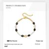 Exquisite Retro Bracelet-Necklace: Freshwater Pearls with Black & Yellow Crystals