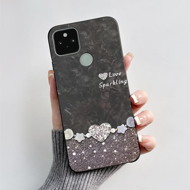 For Google Pixel 5 5A Case Cute Cat Cartoon Love Heart Silicone Soft TPU Back Cover For Pixel 5 5a Shockproof Protective Coque