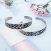 Viking Rune Triangle Knot Swivel Stainless Steel Open Cuff Bracelet