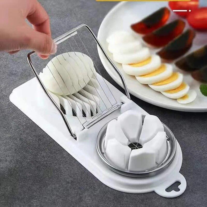 Multifunctional Egg Slicers Stainless Steel Slicer Fancy Splitter Egg Cutting Tool Home Two In One Egg Cutter Kitchen Gadgets