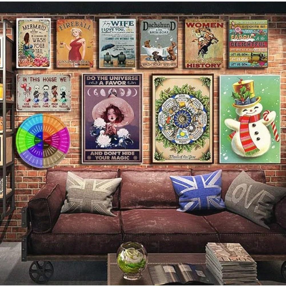 Vintage Metal Tin Sign - Circus Tickets Clown Wall Decor for Kitchen Bar Home