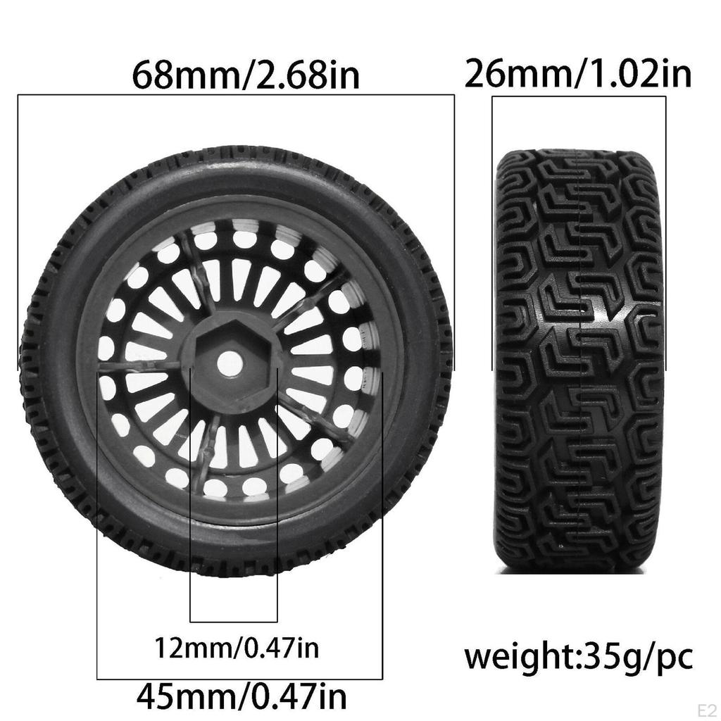 Set of RC Wheels And Tires Parts with A Focus on Compatibility for 1/10 TT01