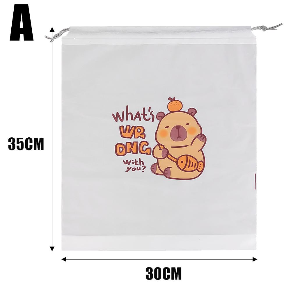 

Сумки-органайзеры для хранения обуви, дорожные портативные водонепроницаемые сумки для шкафа с карманом, прозрачный подвесной пакет для одежды, милая капибара 1PC