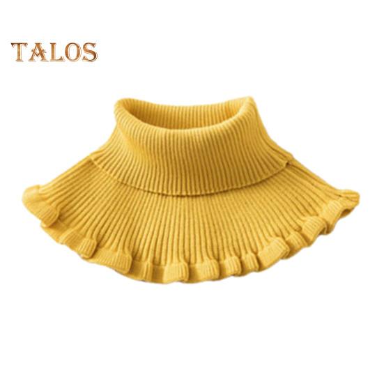 Eșarfă falsă pentru femei, guler înalt, textura cu nervuri, cu volan, guler de tricotat, de culoare solidă, toamnă, iarnă, îngroșat, cald, guler fals