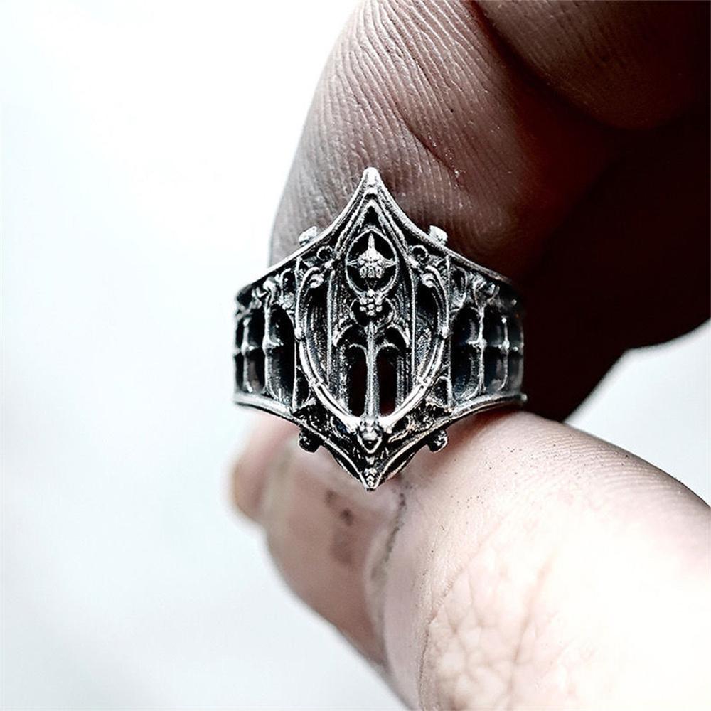 Nieuwe Halloween Klassieke Gotische Bedelring Dream Gallery Gotische Architectuur Retro Ring Mode Creatief Festival Cadeau Groothandel