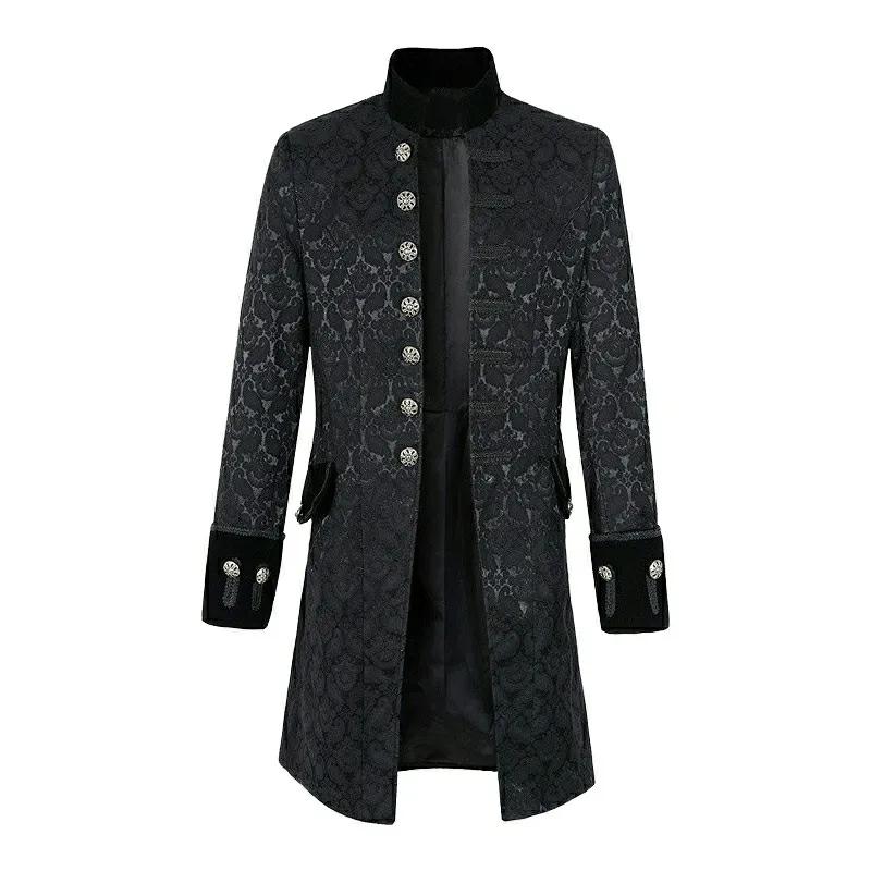 Men's Steampunk Medieval Jacket Pirate Viking Renaissance Costume Formal Tailcoat Gothic Victorian Halloween Tuxedo Coats