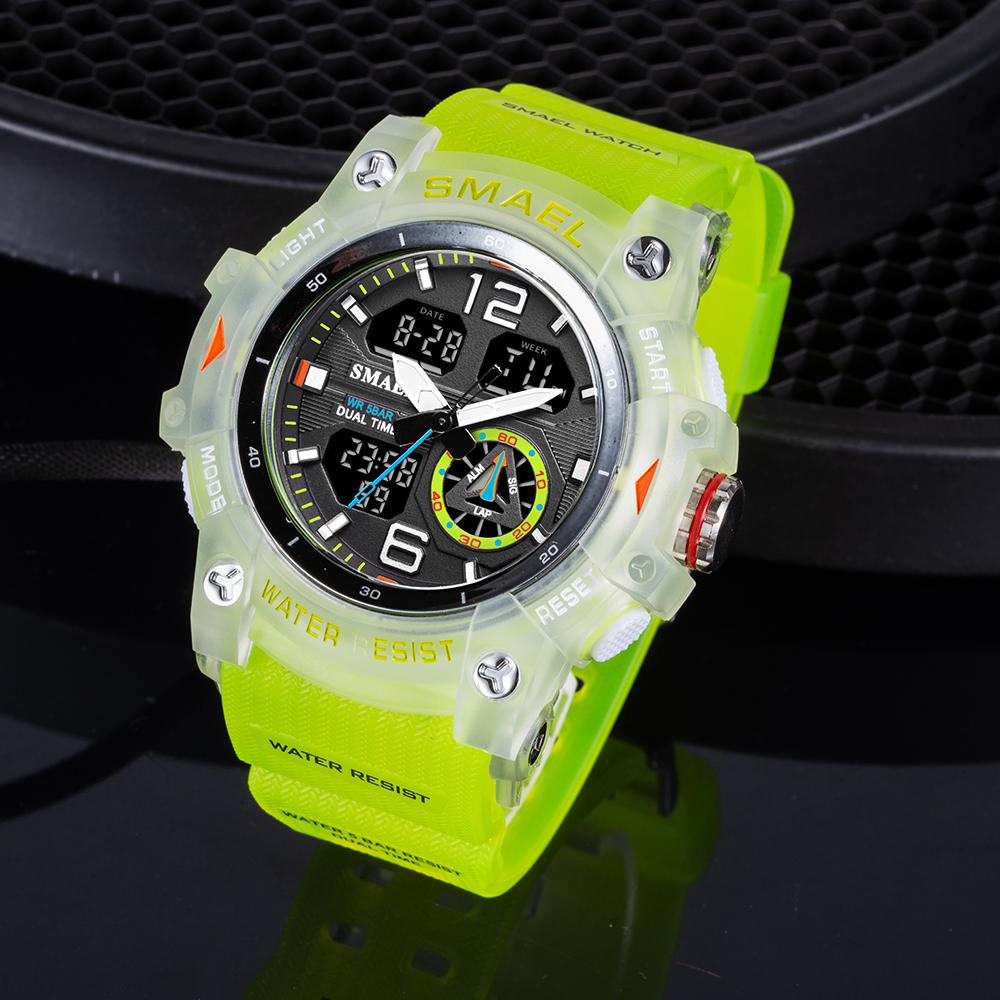 Sport Watch Military Wristwatch for Men Alarm Stopwatch LED Digital Back Light Dual Time Display Waterproof Watch Men 8007