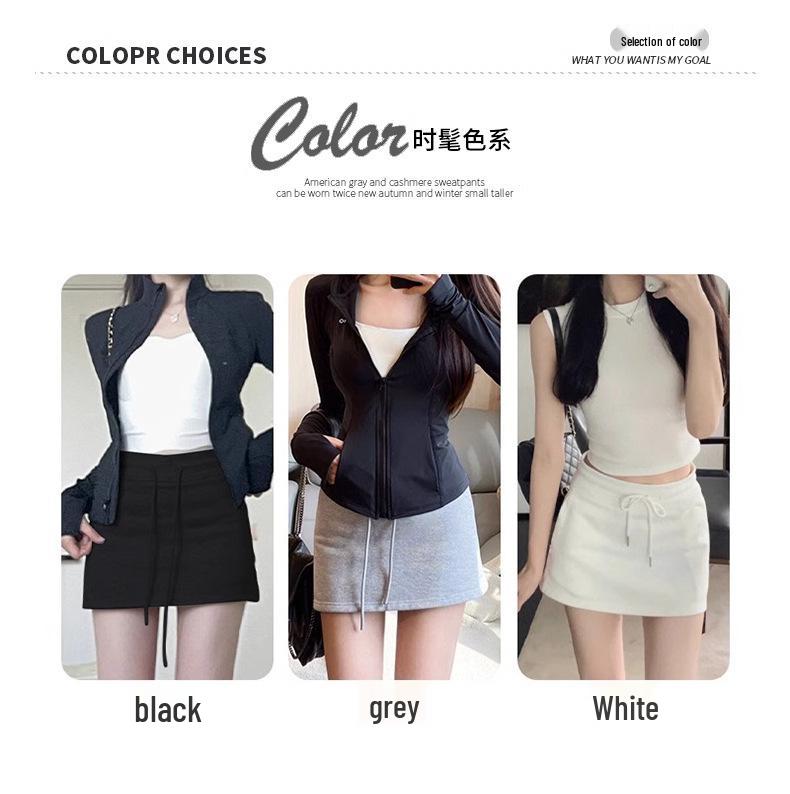 2024 Women's High Waist Petite Sport Skirt with Anti-Exposure