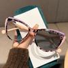 Fashion TR90 Personalized Photochromic Myopia Glasses Ladies' Cat Eye Color Blocked Blue Light Glasses Diopter To -4.0