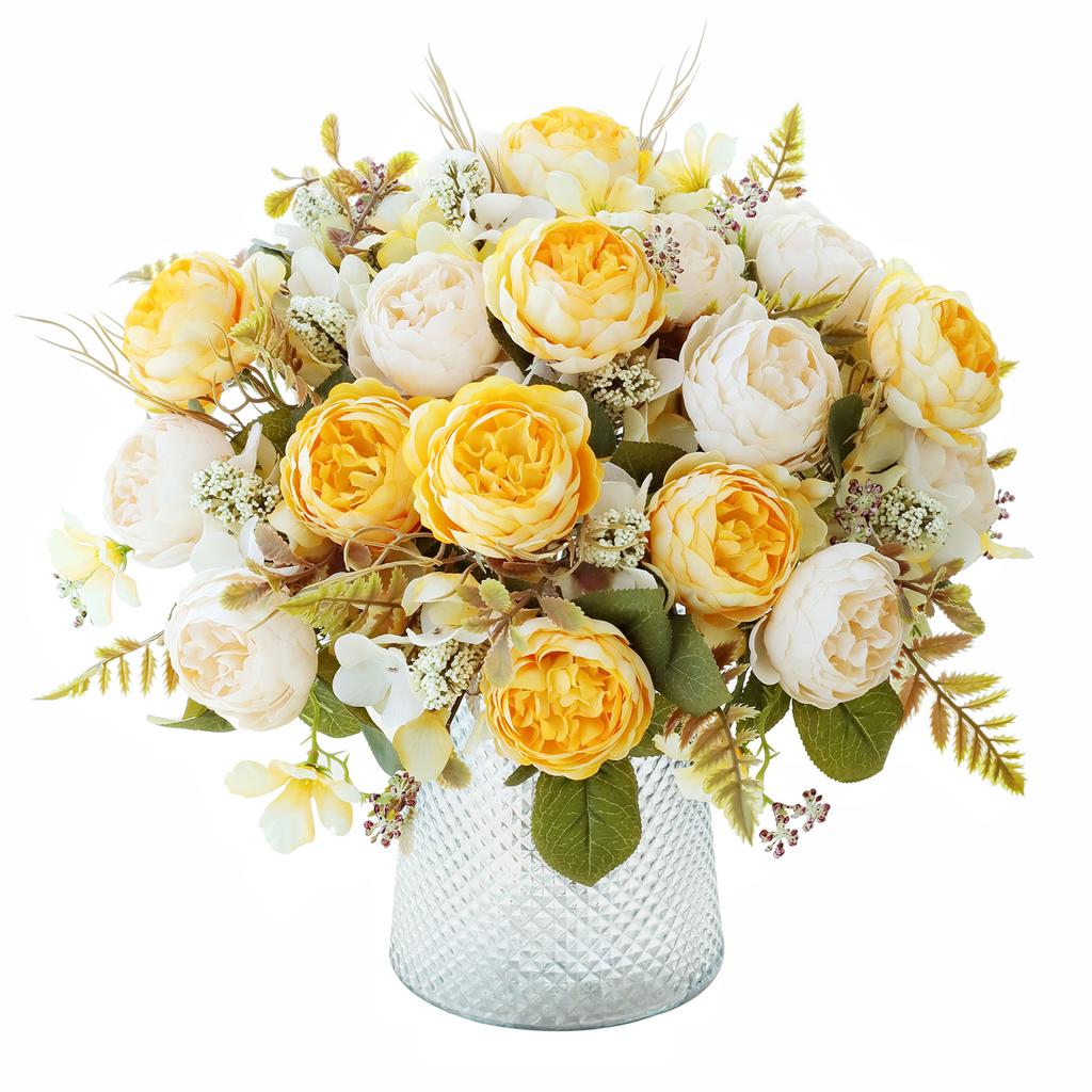 Simulation Flowers Rose Flowers Wedding Bridal Bouquet Bouquet Living Room Flower Arrangement Decoration Peony Ball Chrysanthemum Fake Flowers