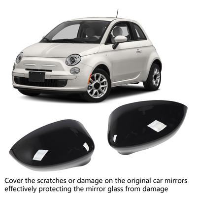Car Door Side Rearview Mirror Cover Left Right Wing Mirror Cover Replacement for Fiat 500 2007 To 2020 Side Mirror Cover