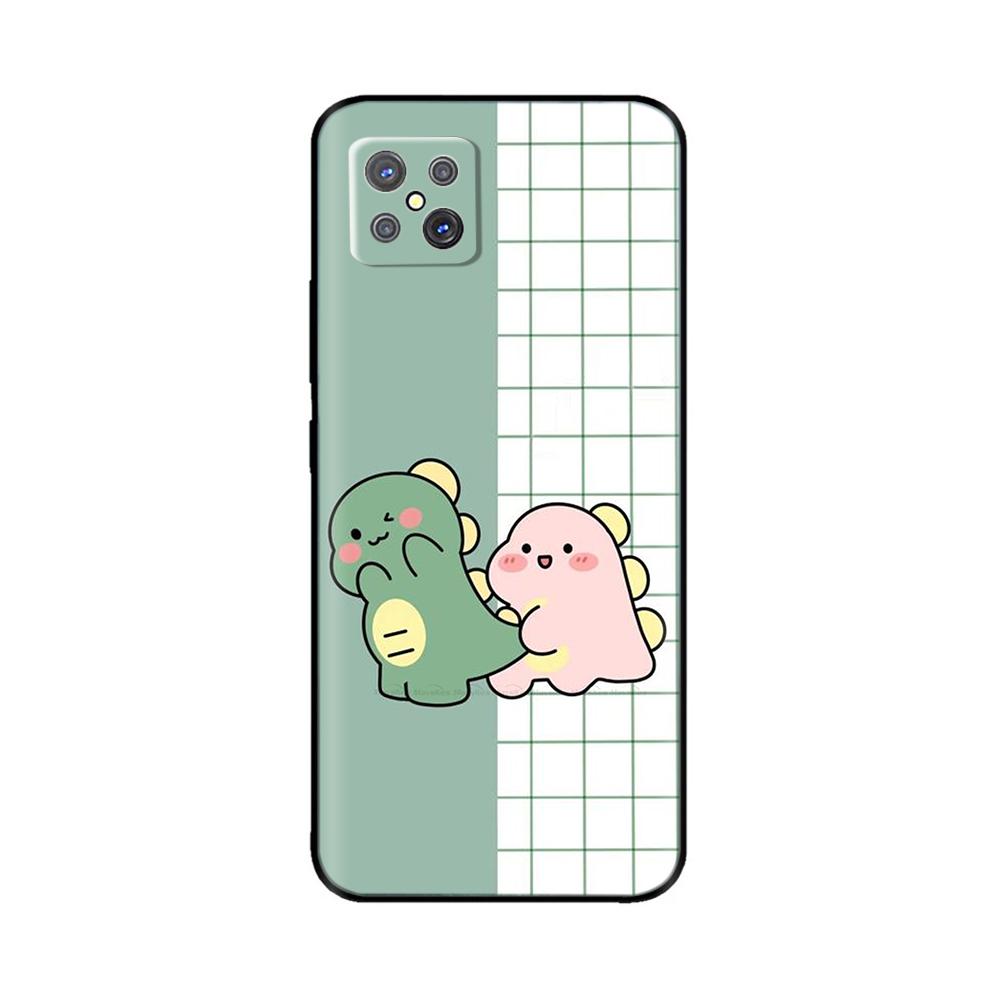 For Oppo Reno4 Z 5G Case Cute Cartoon Painted Black Silicone Soft TPU Back Cover For OPPO A92S Phone Back Bumper Shell Bag Coque