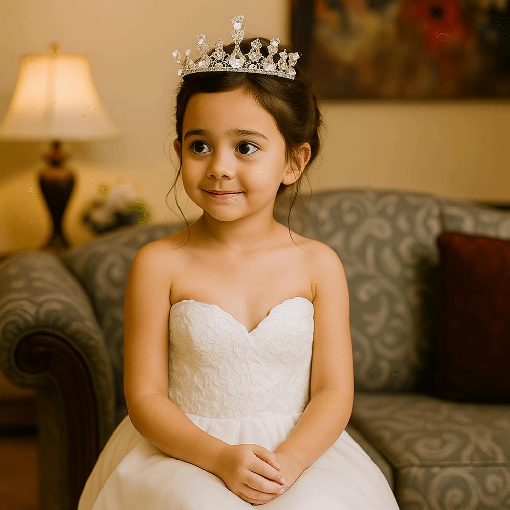 Luxury Girls Crystal Crown Elegant Rhinestone Princess Crown Hair Accessories Birdthday Crown  Gift