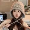 Chapéu de lã feminino temporada popular quente rosto pequeno chapéu de malha chapéu de malha feito à mão japonês