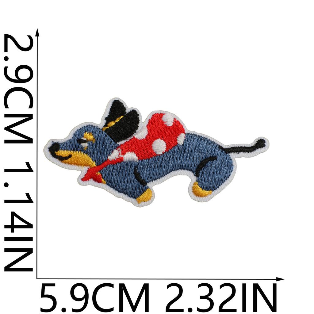 Korean Cute Dachshund Dog Embroidery Cloth Sticker Diy Bag Dress Up Puppy Patch Sticker Computer Embroidery Zhang Zai Ironing
