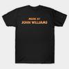 Herren Schwarzes T-Shirt mit Aufdruck Musik von John Williams Kein-Schnitt-Transferpapierdruck Baumwoll-T-Shirt