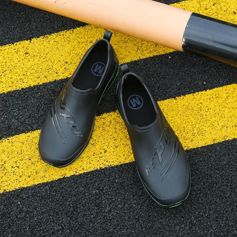 Low-top rain shoes water shoes men's adult warm waterproof shoes shallow mouth non-slip short tube work rubber shoes