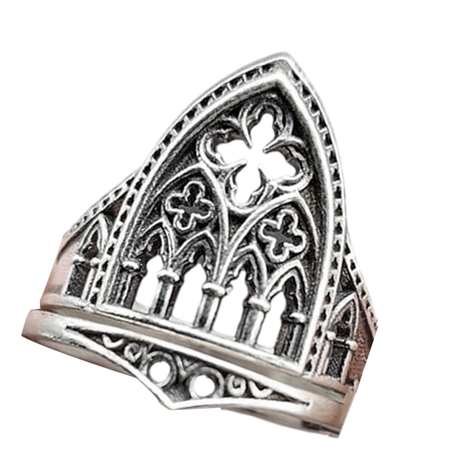 

Винтажные кольца с дизайном полых крестов, прочные кольца из сплава, украшение с ретро-дизайном крестов для особых случаев T1